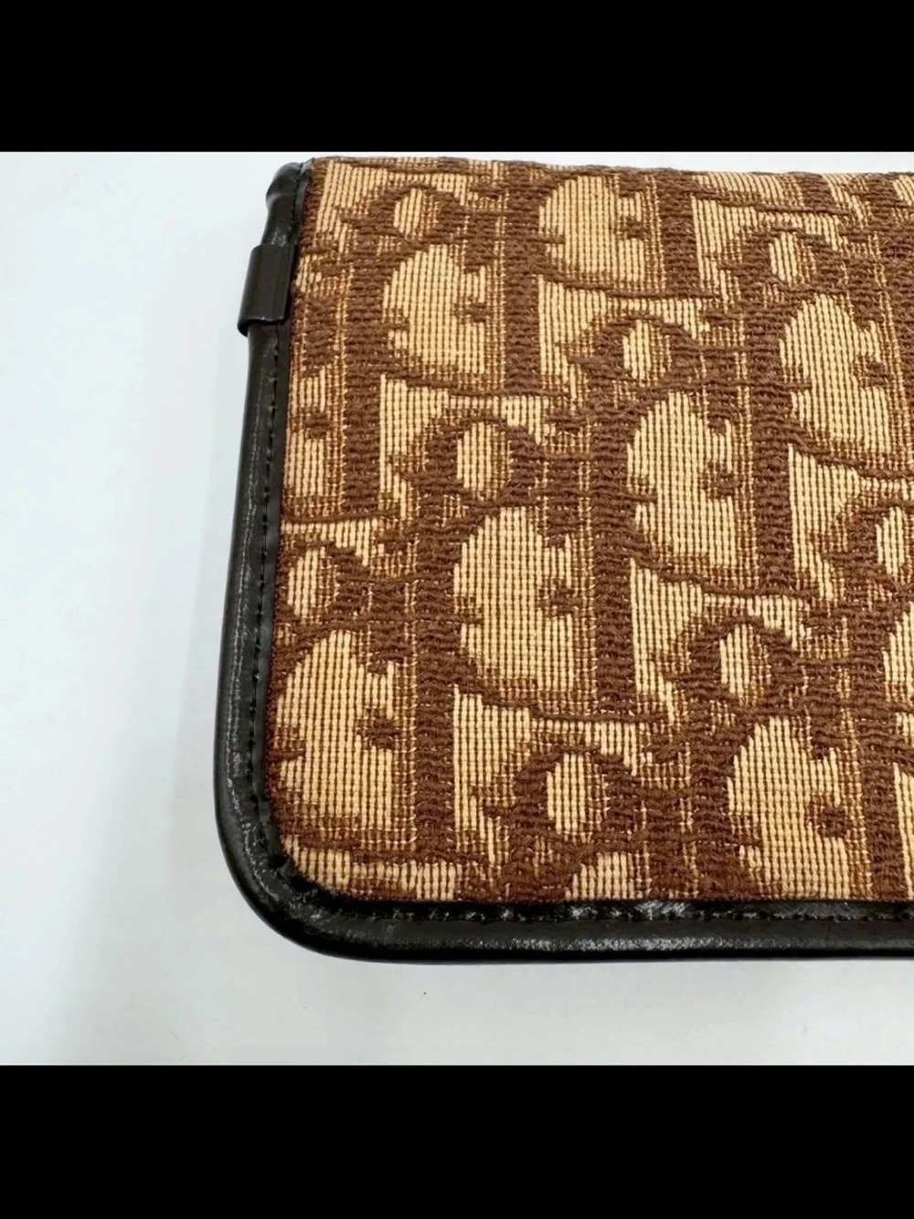 Dior Brown Monogram Jacquard wallet with Gold Accent